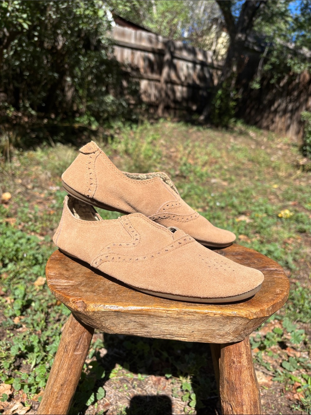 Sanuk Women's Tan Suede Slip-On Loafers - 8